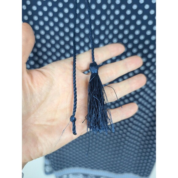 Max Studio Dress Womens Small Navy Blue Boho Bell Sleeve Tassel V-Neck 6912W66 - Picture 3 of 8